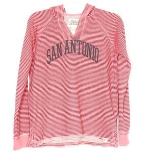 Blue 84 Youth Girls Pullover Sweater Size Large Pink Striped‎ San Antonio Hoodie